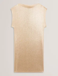 Minikleid aus Jersey mit Metallic-Webmuster