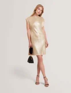 Minikleid aus Jersey mit Metallic-Webmuster