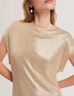 Minikleid aus Jersey mit Metallic-Webmuster
