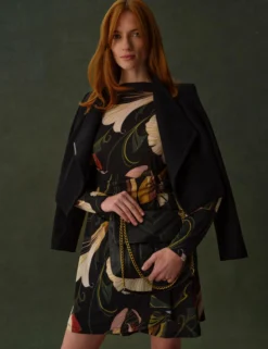 Minikleid mit Wickeloptik und Blumenmuster