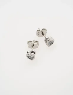 Mini-Ohrstecker in Herzform mit Kristall