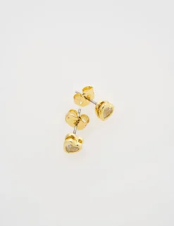 Mini-Ohrstecker in Herzform mit Kristall