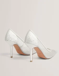 Mit Strass besetzte Stiletto-Pumps aus Mesh