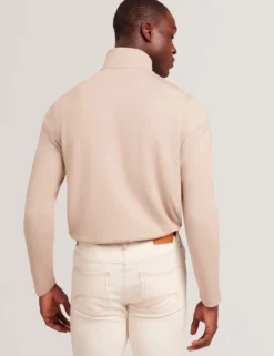 Modal-Sweatshirt mit strukturiertem Einsatz und halbem Reißverschluss