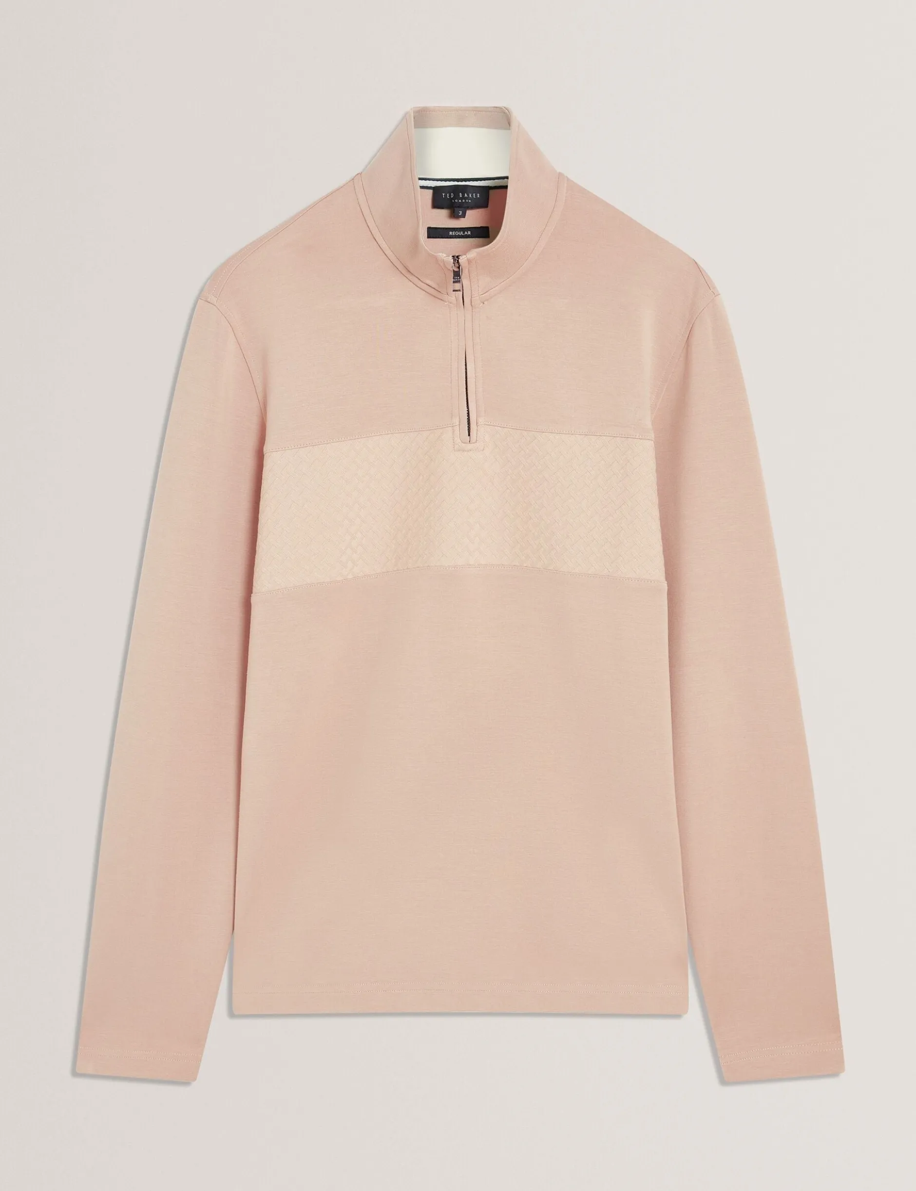 Modal-Sweatshirt mit strukturiertem Einsatz und halbem Reißverschluss
