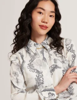 Nottingham Midi-Hemdkleid mit Spitzenprint
