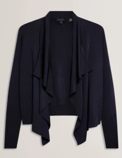 Offener Strickcardigan mit Wasserfallkante