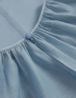 Organza-Bluse mit langen Ballonärmeln