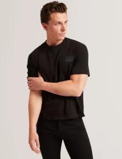 Oversized-T-Shirt aus Baumwolle mit Logo-Patch