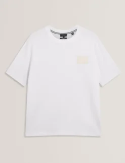 Oversized-T-Shirt aus Baumwolle mit Logo-Patch