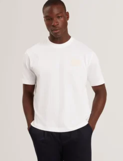 Oversized-T-Shirt aus Baumwolle mit Logo-Patch