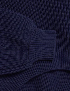 Oversized V-Ausschnitt Fischerpullover
