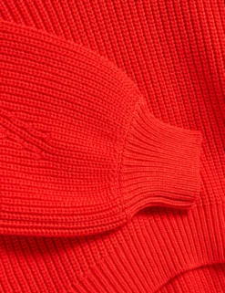 Oversized V-Ausschnitt Fischerpullover