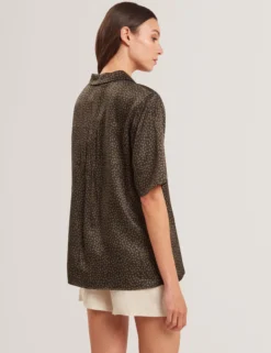 Oversize-Kurzarmhemd mit kleinem Muster