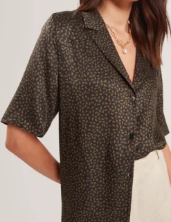 Oversize-Kurzarmhemd mit kleinem Muster