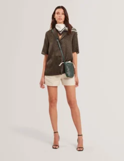Oversize-Kurzarmhemd mit kleinem Muster
