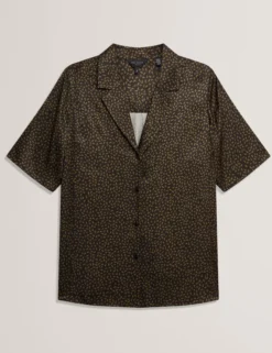 Oversize-Kurzarmhemd mit kleinem Muster