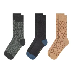 3 Paar bedruckte Crew-Socken