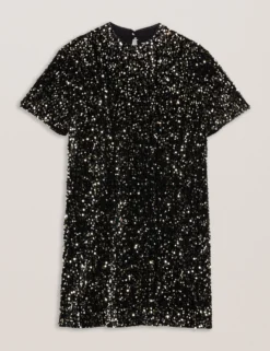 Paillettenbesetztes Samtkleid