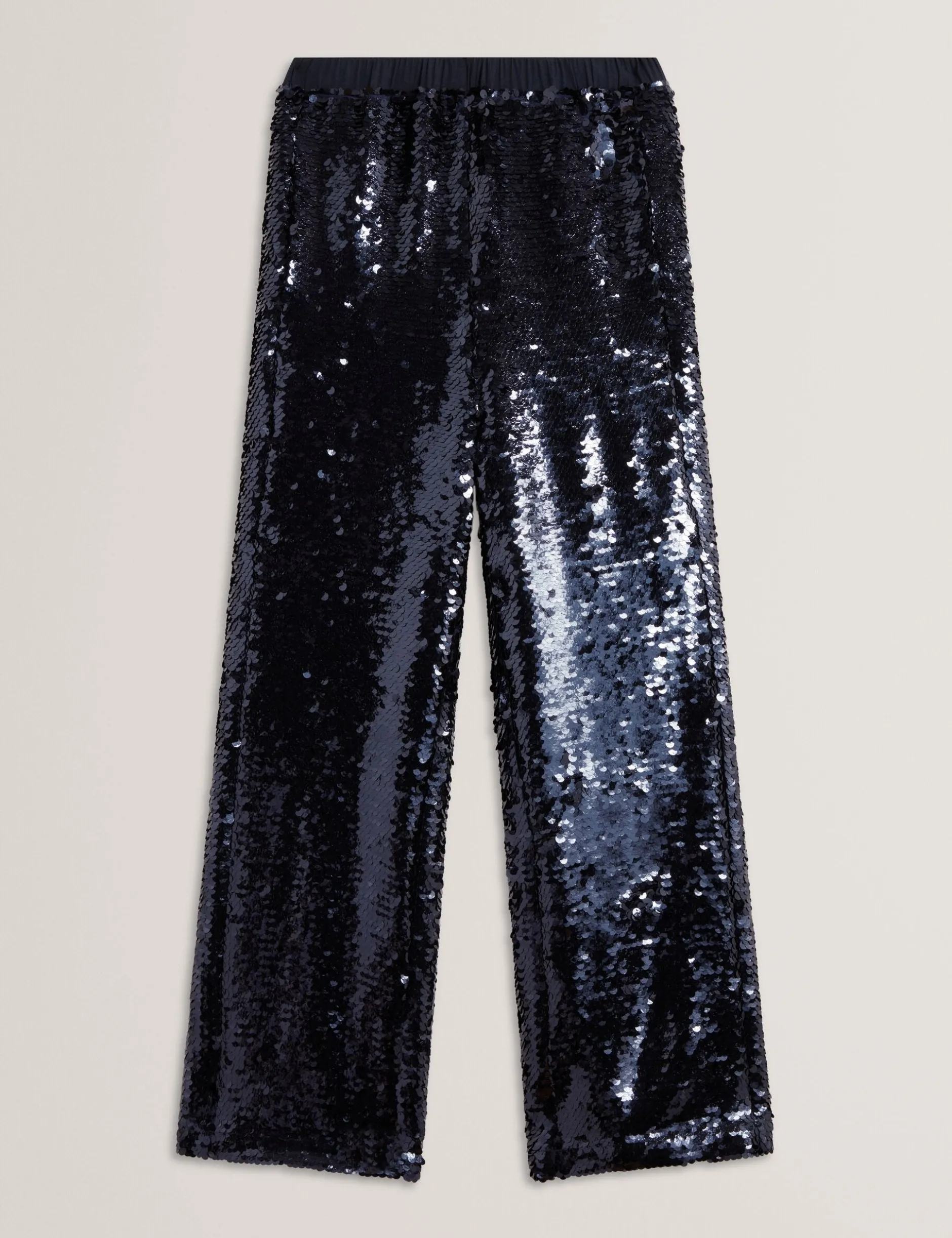 Pailletten-Schlupfhose mit weitem Bein
