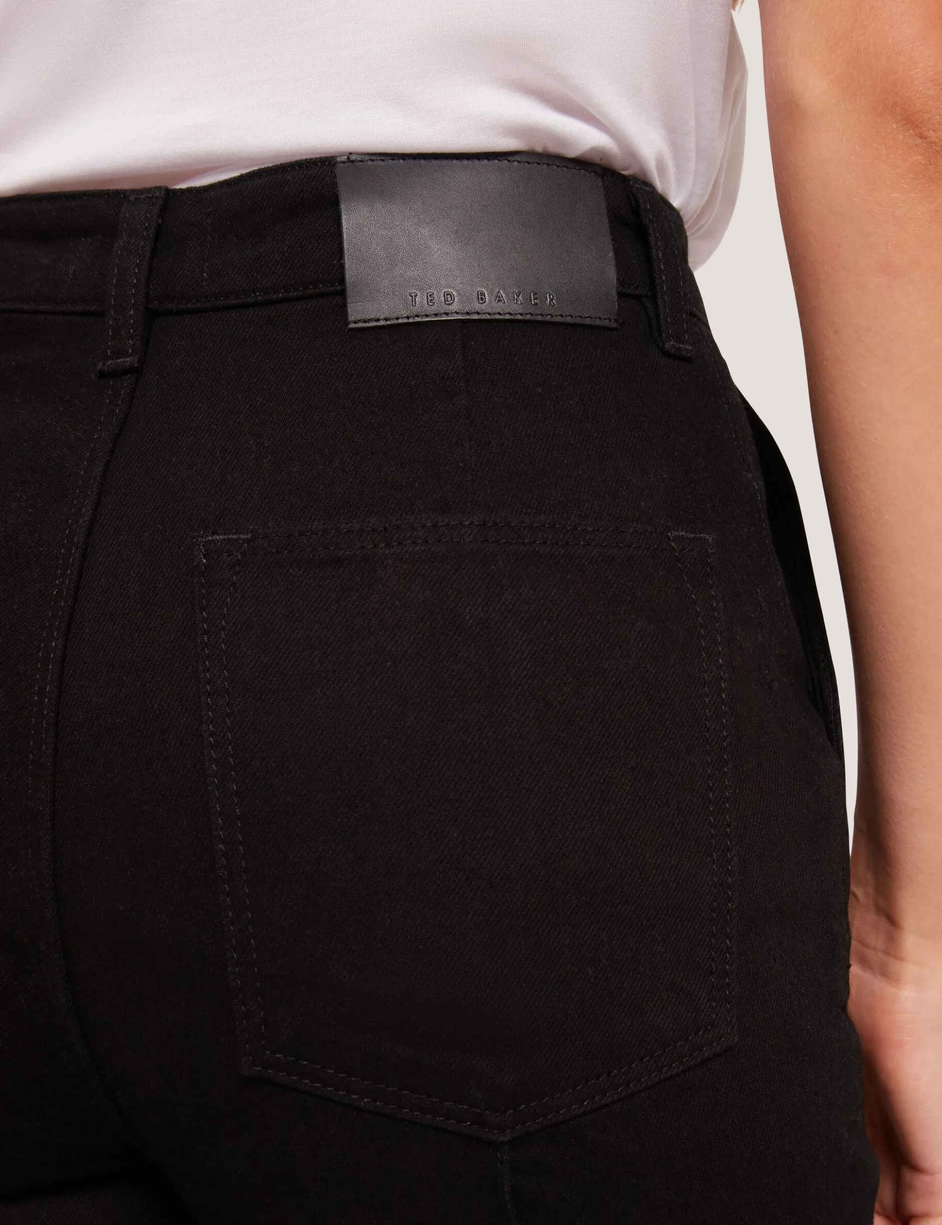 Pintuck Kick Flare High Waisted Jeans