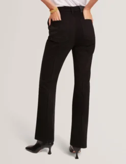 Pintuck Kick Flare High Waisted Jeans