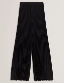 Plissierte Palazzo-Hose mit weitem Bein
