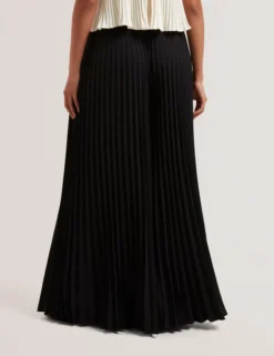 Plissierte Palazzo-Hose mit weitem Bein