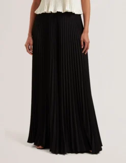 Plissierte Palazzo-Hose mit weitem Bein