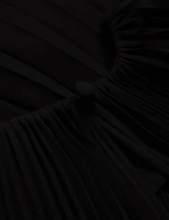 Plissiertes A-Linien-Minikleid mit kurzen Ärmeln