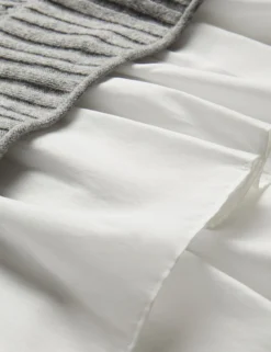 Pointelle-Strickpullover mit Hemdsaum
