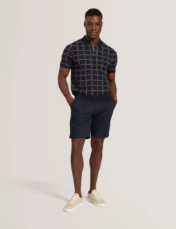 Polo-Shirt mit Markenlogo, kariert, mit Reißverschlusskragen