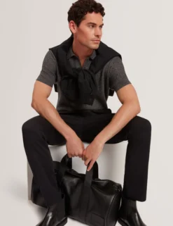 Poloshirt mit strukturierter Stricknaht