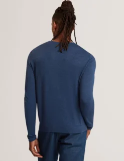 Pullover mit gerolltem Saum und Rundhalsausschnitt aus Leinenmischung
