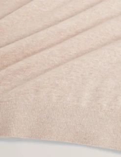 Pullover mit gerolltem Saum und Rundhalsausschnitt aus Leinenmischung