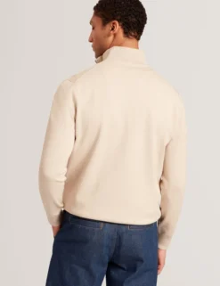 Pullover mit halben Reißverschluss und Karomuster