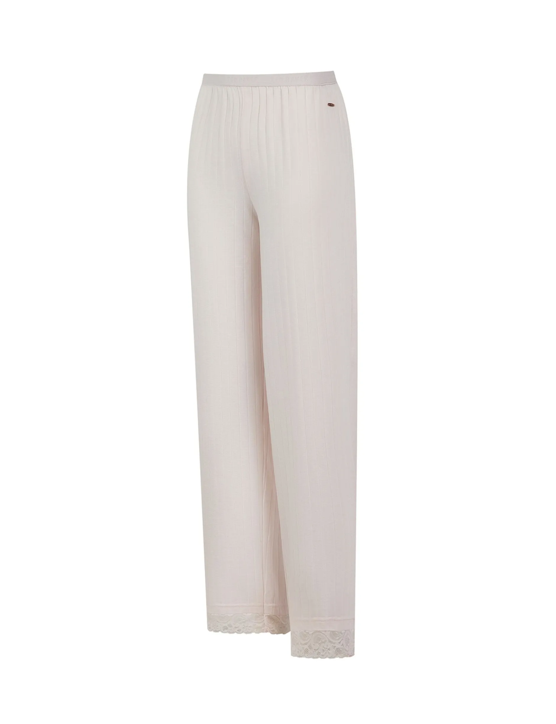 Pyjama-Set aus Jersey mit weitem Bein und Spitzenbesatz