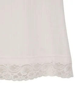 Pyjama-Set aus Jersey mit weitem Bein und Spitzenbesatz