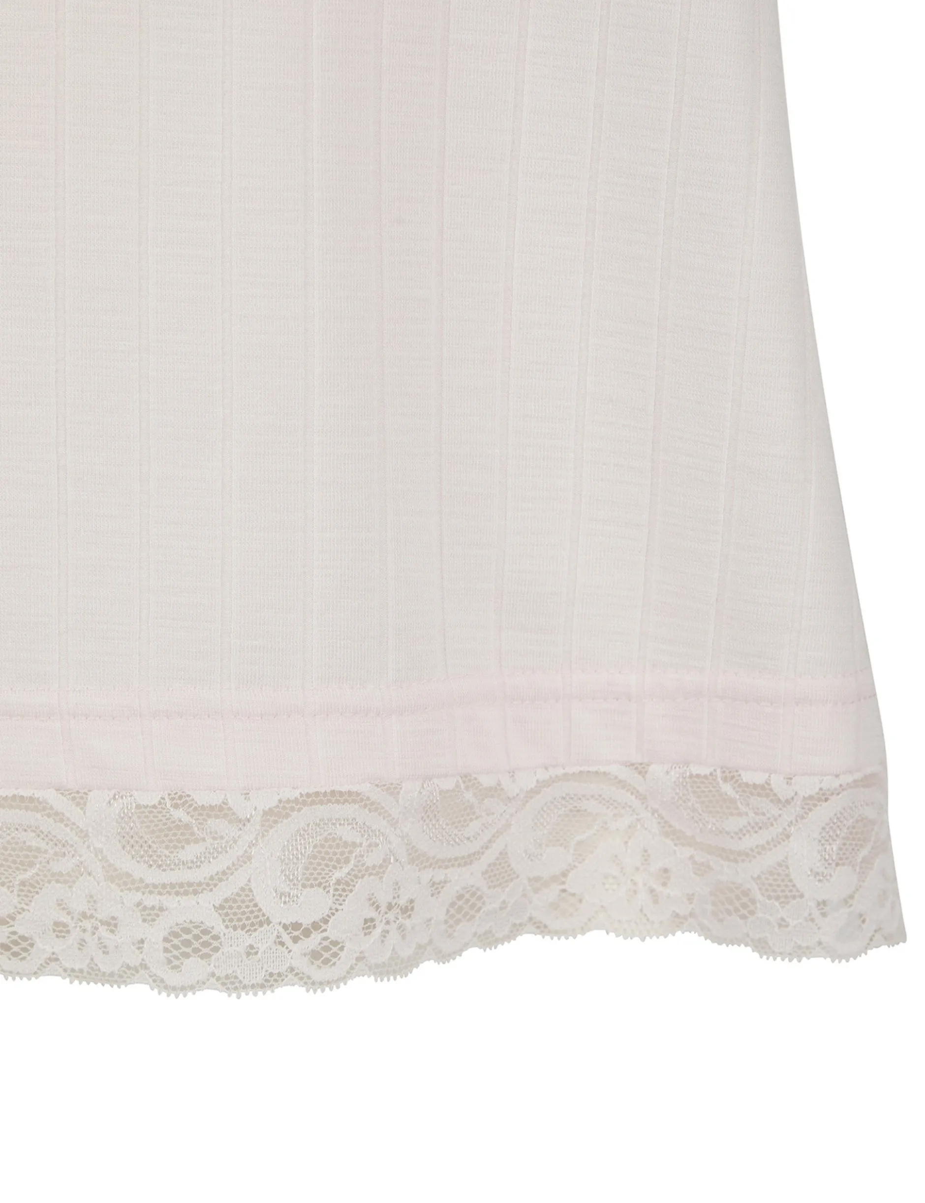Pyjama-Set aus Jersey mit weitem Bein und Spitzenbesatz