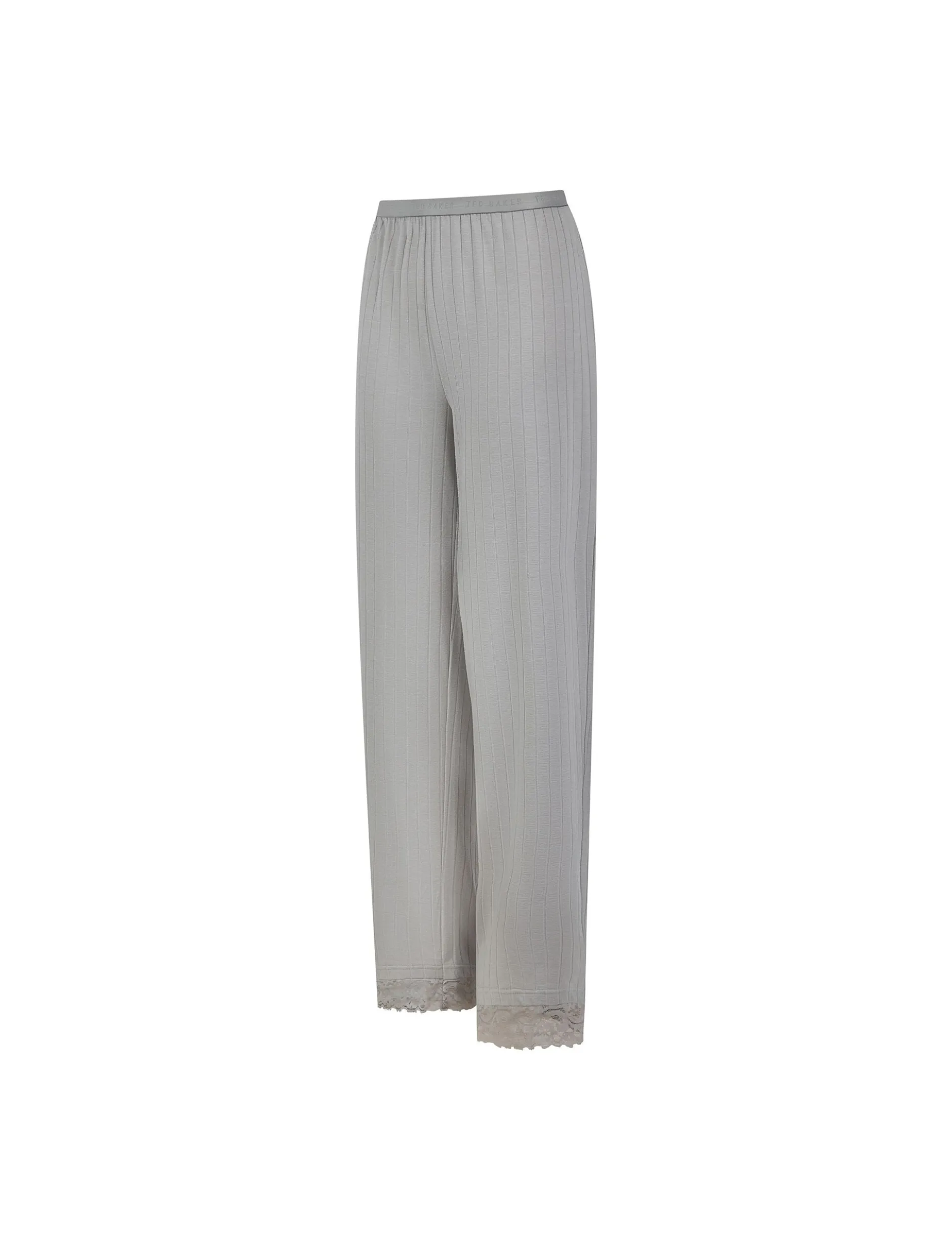 Pyjama-Set aus Jersey mit weitem Bein und Spitzenbesatz