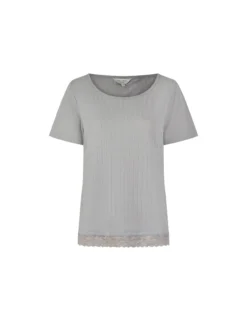 Pyjama-Set aus Jersey mit weitem Bein und Spitzenbesatz