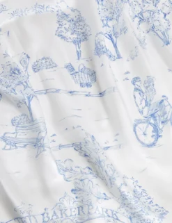 Quadratisches Halstuch aus reiner Seide mit Park Print