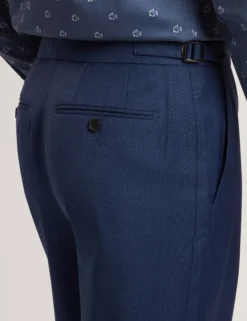 Regular Fit Hose aus reiner Wolle mit Fischgrätmuster