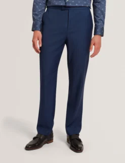 Regular Fit Hose aus reiner Wolle mit Fischgrätmuster