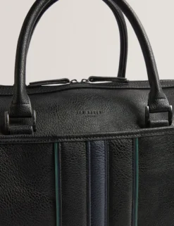 Reisetasche aus gestreiftem Kunstleder