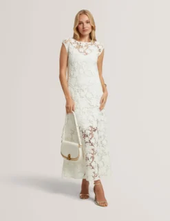 Ärmelloses A-Linien-Midikleid aus Häkelspitze