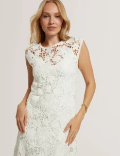 Ärmelloses A-Linien-Midikleid aus Häkelspitze