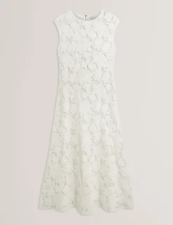 Ärmelloses A-Linien-Midikleid aus Häkelspitze