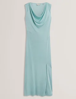 Ärmelloses Jersey-Maxikleid mit drapiertem Ausschnitt