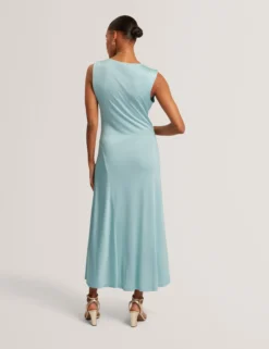 Ärmelloses Jersey-Maxikleid mit drapiertem Ausschnitt